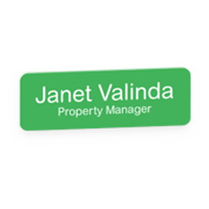 Custom green Name Tag