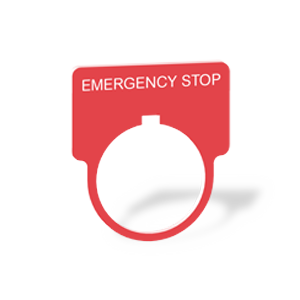 Red Emergency Stop Pushbutton tag